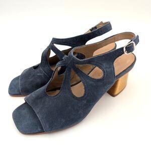 Bernardo Lainey Slingback Sandal Cutouts Women's Navy Blue Size US6M EU37